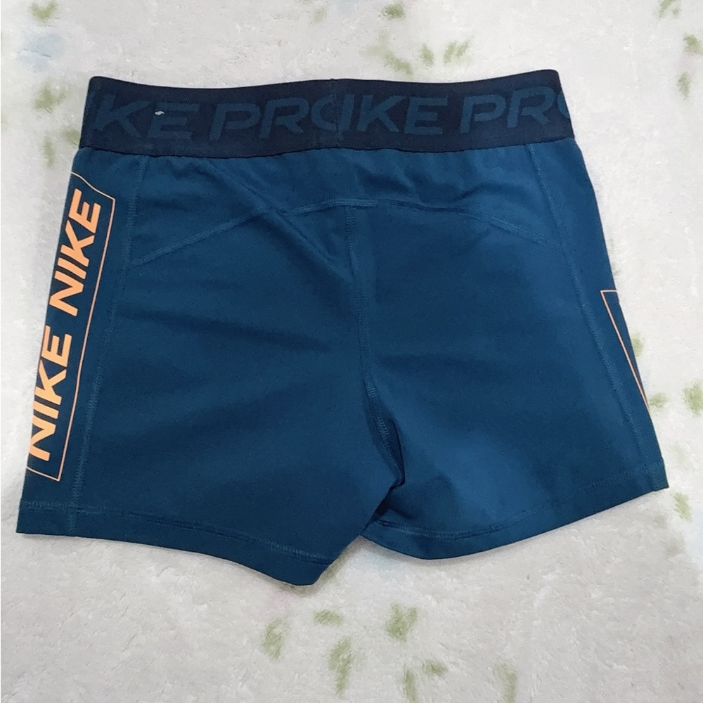 Nike Pro Teal and Orange Shorts - Picture 3 of 4